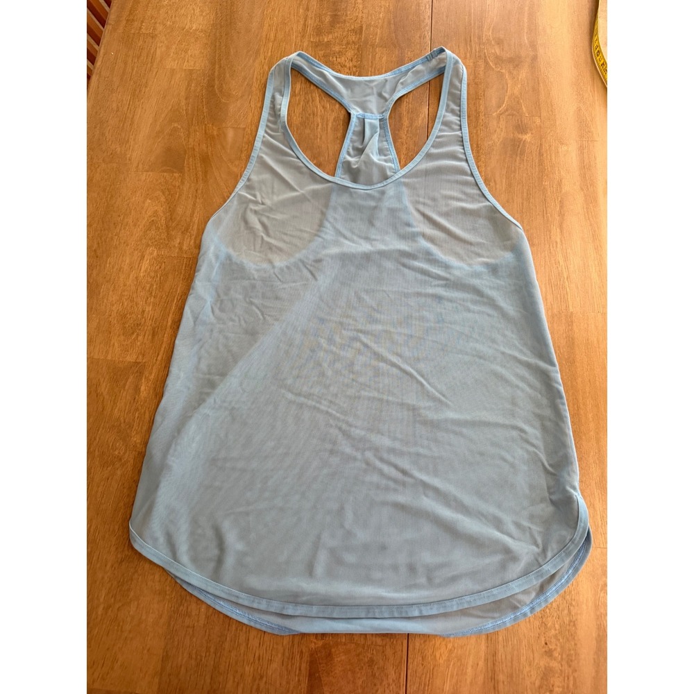 Lululemon Light Blue Mesh Racerback Tank Top Athletic Gym Yoga Shirt